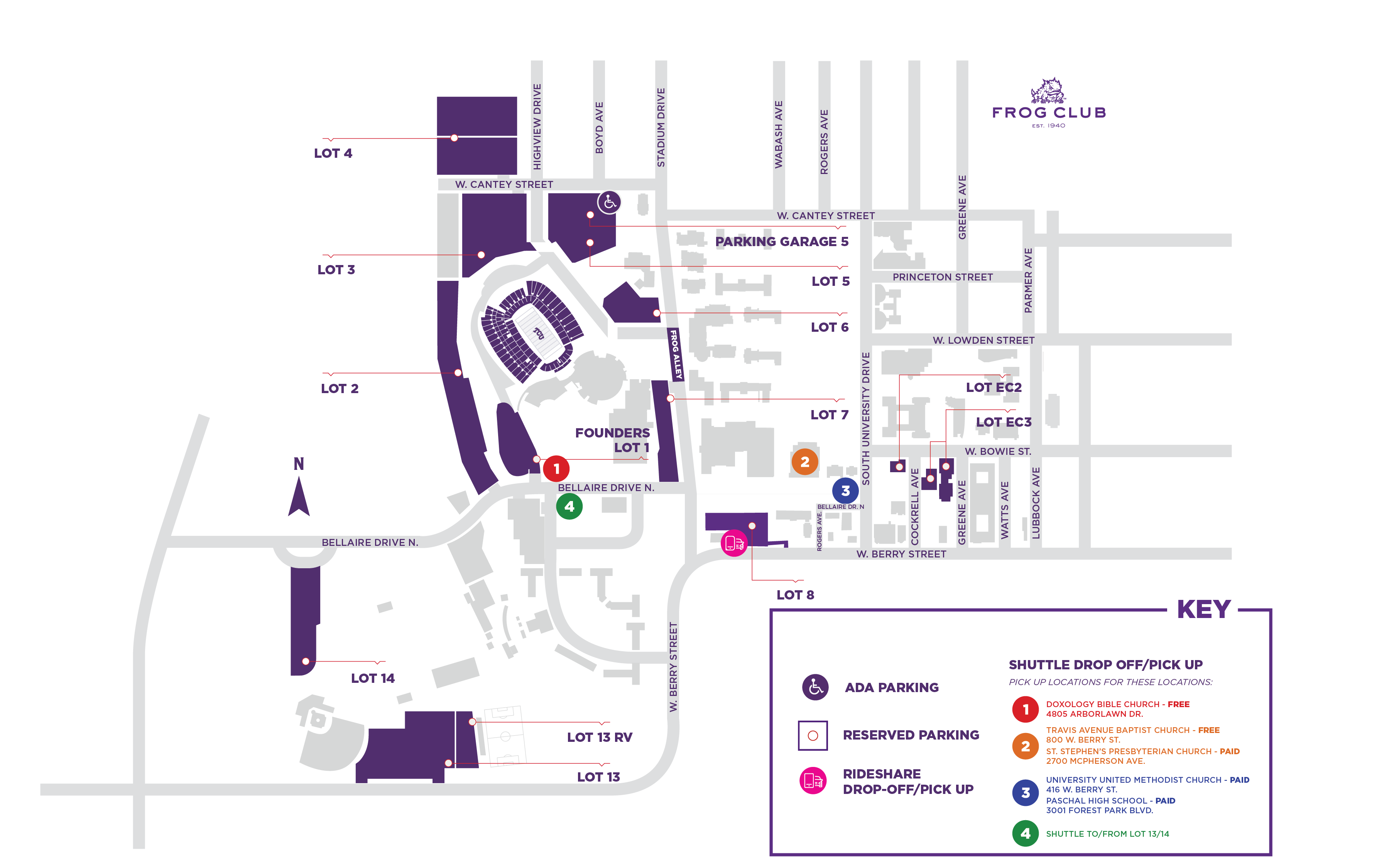 TCU Stadium Map